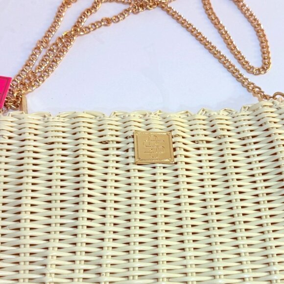 Simply Southern Key Largo Crossbody Cream Gold Tone Chain Strap Purse Summertime - Picture 10 of 16